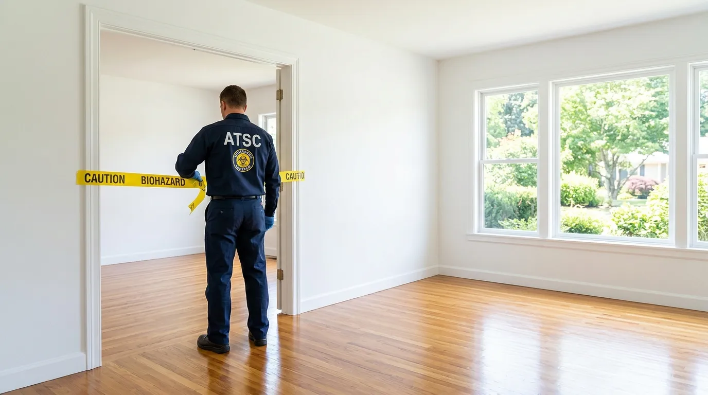 Certified biohazard cleanup crew performing Decomposition Cleanup in Tavares